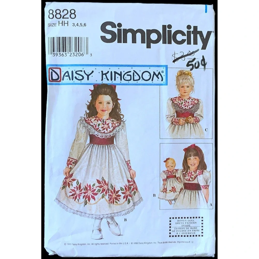 9 DAISY KINGDOM 90s Sew Patterns 6m-8y Girls Big Party Dresses Pinafores Most UC